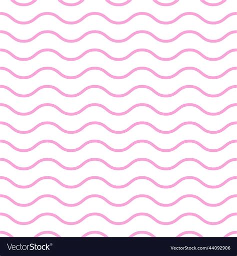 Pink seamless wave pattern on white background Vector Image