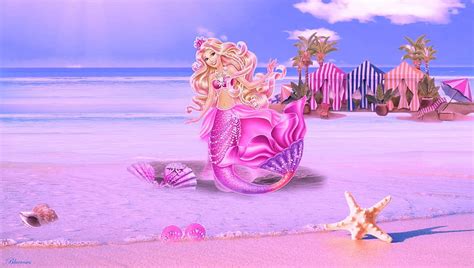 1920x1200px, 1080P Free download | *For friends who love Barbie*, starfish, shells, mermaid, fun ...