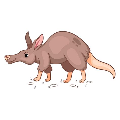 Animal character funny aardvark in cartoon style. Children's illustration. 3643261 Vector Art at ...