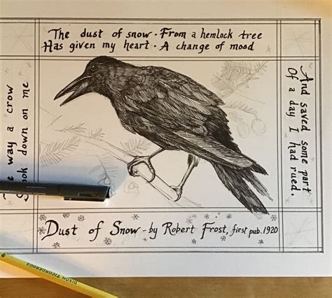 Robert Frost's Dust of Snow 6-pack of poetry notecards on | Etsy