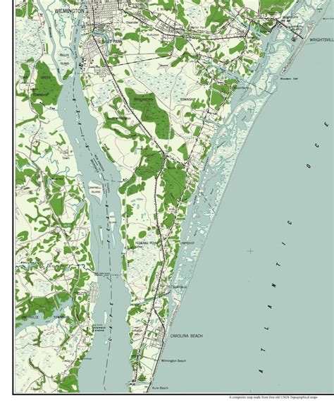 Wilmington & Beaches 1948 Old Topographic Map USGS Custom | Etsy