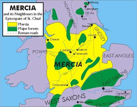 map mercia Map Of Britain, Norman Conquest, Roman Roads, St Anne ...