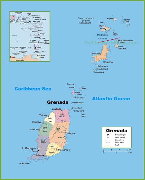 Grenada political map - Ontheworldmap.com