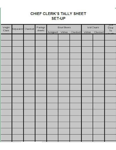 FREE 18+ Tally Sheet Samples and Templates in Excel | PDF