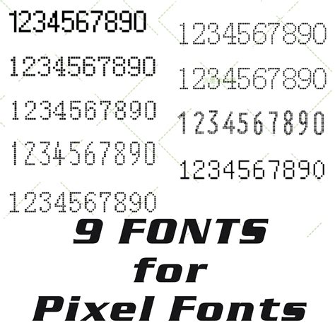 Pixel Fonts/fonts for Number Special Purpose Digital Number and Letter Fonts on Documents /ID ...