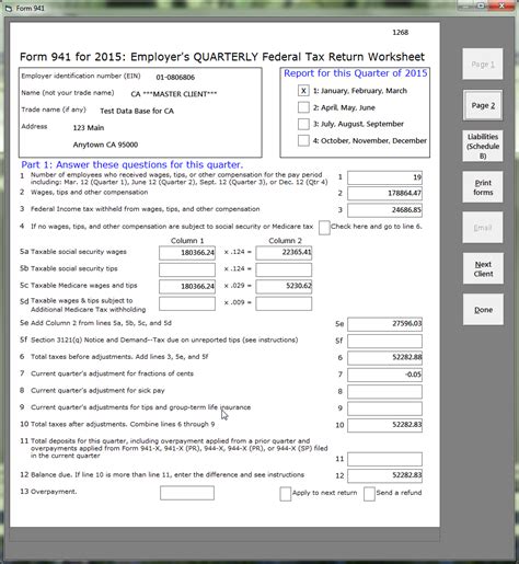 941 X Form 2021 Worksheet 2