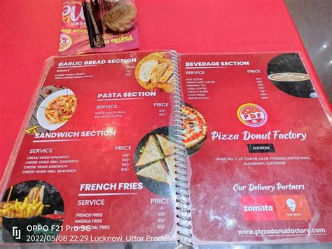 Menu at Pizza Donut Factory, Lucknow