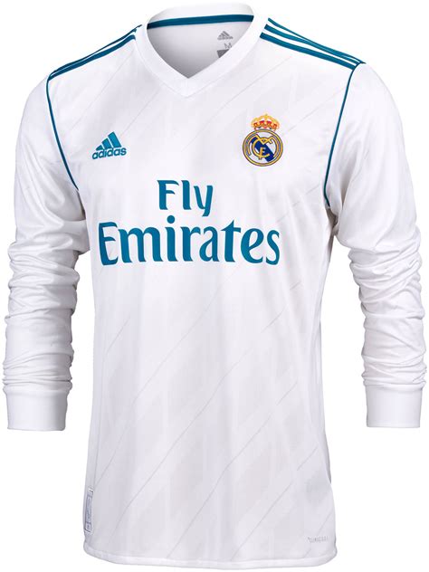 2017/18 adidas Real Madrid L/S Home Jerseys