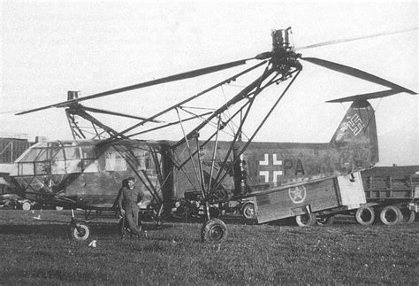 Rare photo de l'hélicoptère allemand Focke-Achgelis Fa.233 DRACHE | Helicopter, Wwii aircraft ...