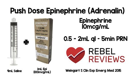 Push Dose Epinephrine (Adrenalin) - REBEL EM - Emergency Medicine Blog