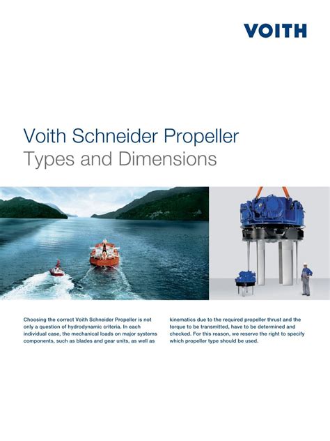 Voith Schneider Propeller Types and Dimensions - Voith Turbo