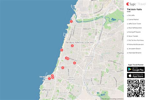 Tel Aviv-Yafo Printable Tourist Map | Sygic Travel