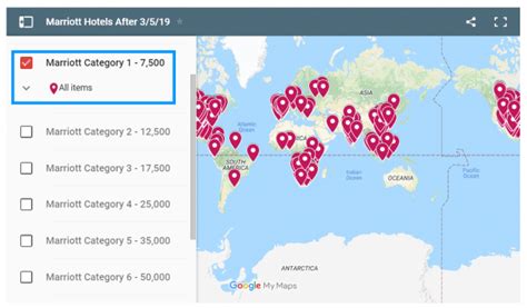 Map Of All Marriott Hotels Sortable By Category - Flytrippers