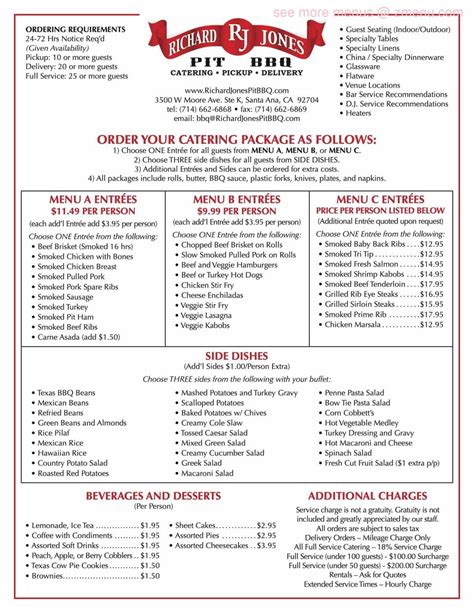 Bbq Catering Pricing Sheet - bmp-plex