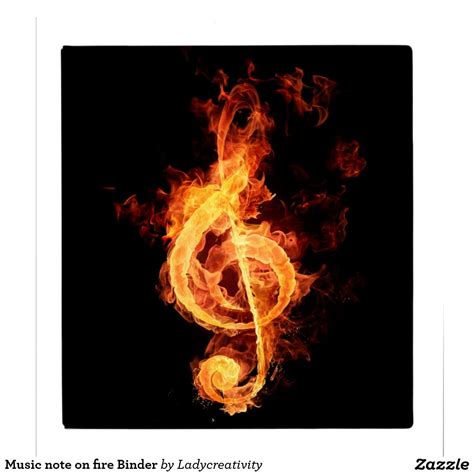 Music note on fire Binder | Fire art, Music art, Music symbols