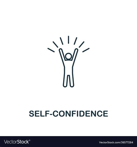 Self-confidence icon thin outline Royalty Free Vector Image