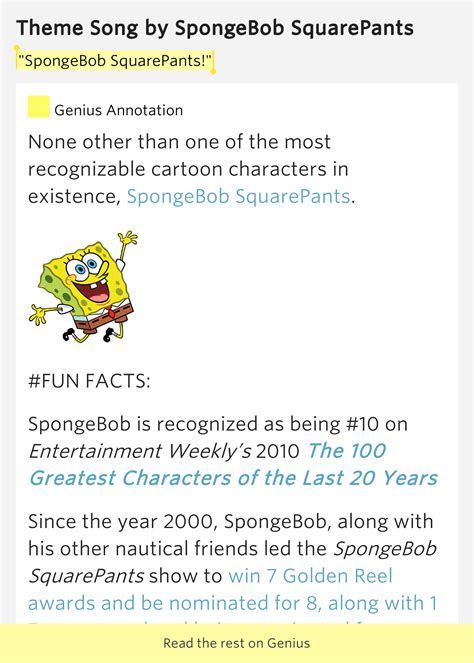 "SpongeBob SquarePants!" – Theme Song by SpongeBob SquarePants