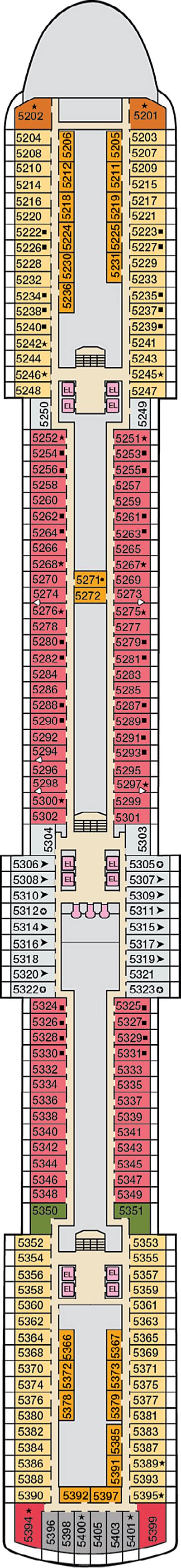 Carnival Luminosa Deck 5 - Activities & Deck Plan Layout