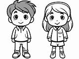 Boy And Girl Coloring Page For Download  Coloring sketch template