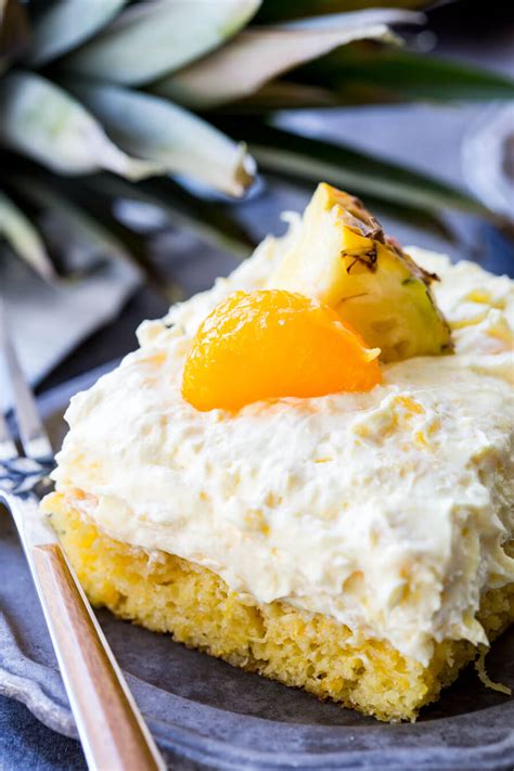 Mandarin Orange Cake with Pineapple Fluff Frosting - Easy Peasy Meals