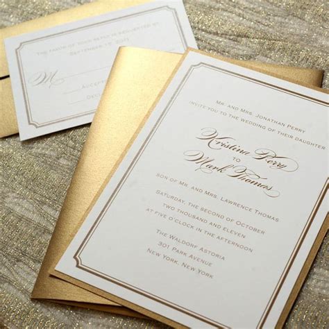 Traditional Wedding Invitation for Gold Theme Wedding. Formal or ...