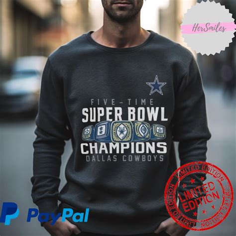 Dallas Cowboys Five Time Super Bowl Champions 2023 Shirt - Hersmiles