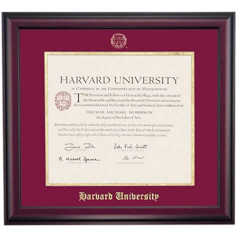 Harvard School Color Traditional Diploma Frame