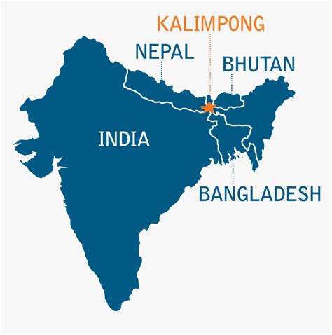 Kalimpong Map - India Size And Location, HD Png Download - kindpng