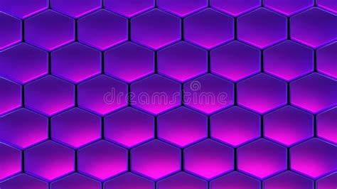 Purple Hexagons 3D Geometric Background, Shiny Metallic Honeycomb Pattern Stock Illustration ...