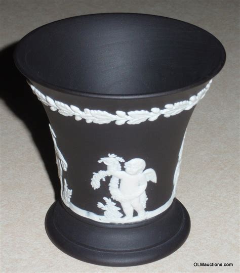 Wedgwood For Sale: 3-1/2" Black Wedgwood Jasperware Vase