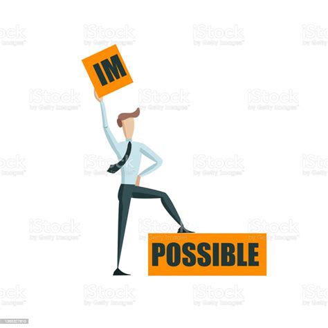 Vector Motivational Poster Cartoon Character Making Impossible Possible ...