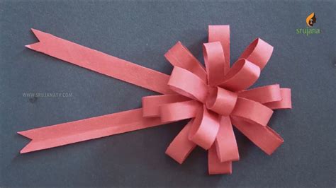 DIY Paper Bow in Paper Crafts by SrujanaTV | Paper bows diy, Paper bow ...