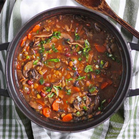 Mushroom Lentil Adzuki Bean Soup - SoupAddict