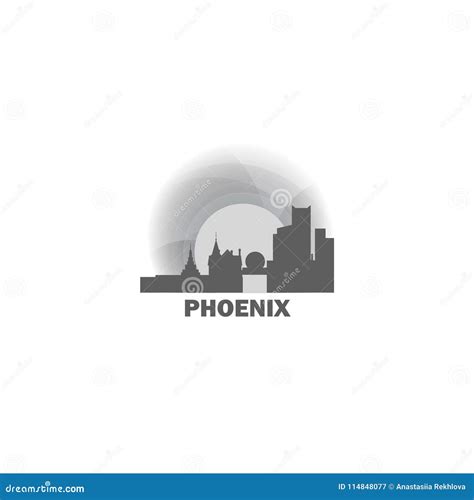 Phoenix City Skyline Silhouette Vector Logo Illustration Stock Vector ...