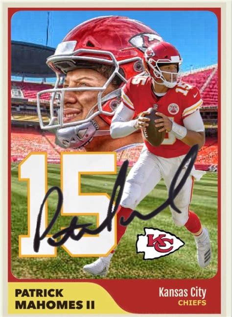 Patrick Mahomes Kansas City Chiefs Custom Rookie Card NFL QB RP ...