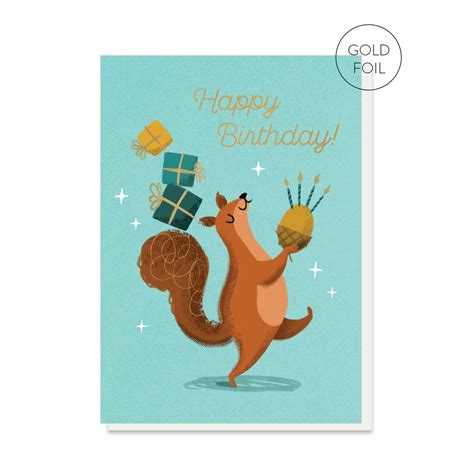 Nutty Squirrel Birthday Card | The Red Door Gallery