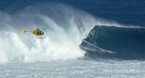 Laird Hamilton Going Left At Jaws Photograph by Bob Christopher - Fine Art America