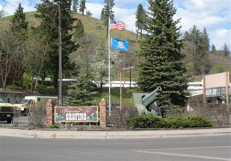 Orofino, Idaho | You have to love a town that parks artillery next to the welcome sign ...