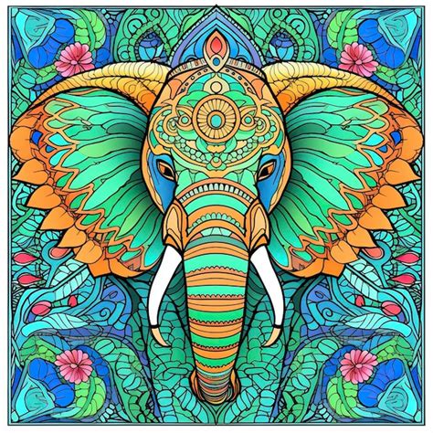 Premium AI Image | Animal mandala coloring pages for stress relief