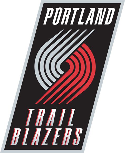 Portland Trail Blazers Primary Logo (2005) - Ten silver and red lines ...