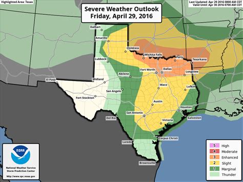 April 29, 2016 Enhanced Severe Weather Threat for Texas, Oklahoma, and Arkansas