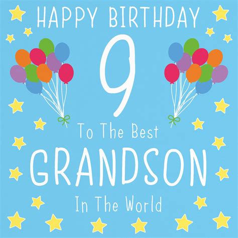 Grandson 9th Birthday Card Happy Birthday 9 To The Best | Etsy