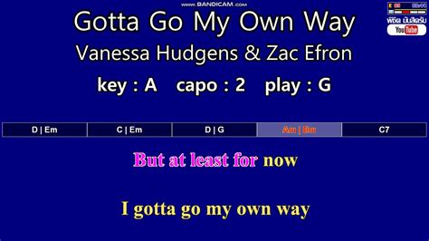 Gotta Go My Own Way - Vanessa Hudgens & Zac Efron (Karaoke & Easy ...