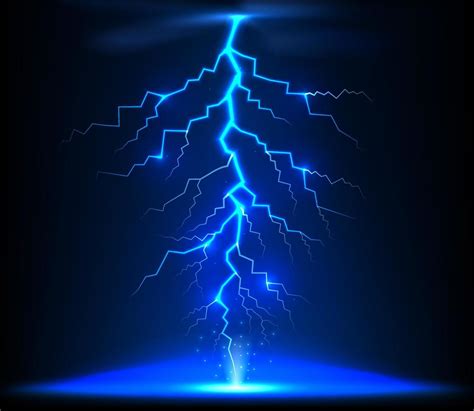 Lightning of blue with a black background.Vector 6303873 Vector Art at ...