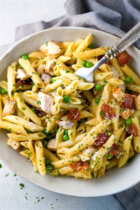 Chicken Carbonara with Penne Pasta - Jessica Gavin