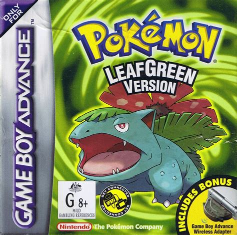 Pokémon LeafGreen Version (2004) Game Boy Advance box cover art - MobyGames