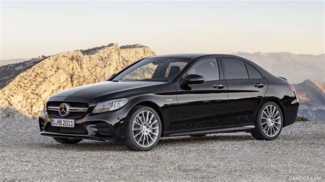 2019 Mercedes-AMG C43 4MATIC (Color: Obsidian Black Metallic) - Front Three-Quarter | Caricos