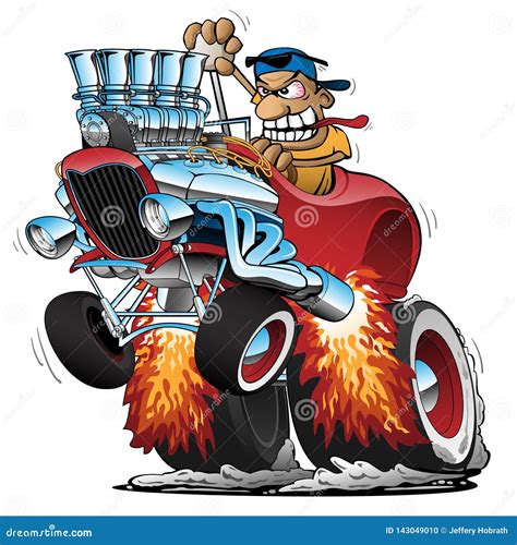 Highboy Hot Rod Race Car Cartoon Vector Illustration Stock Vector - Illustration of grin ...