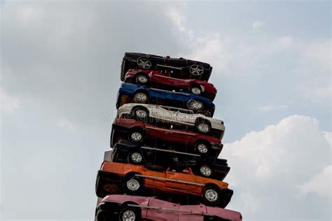 A pile of junk cars stock image. Image of pile, colors - 152022369