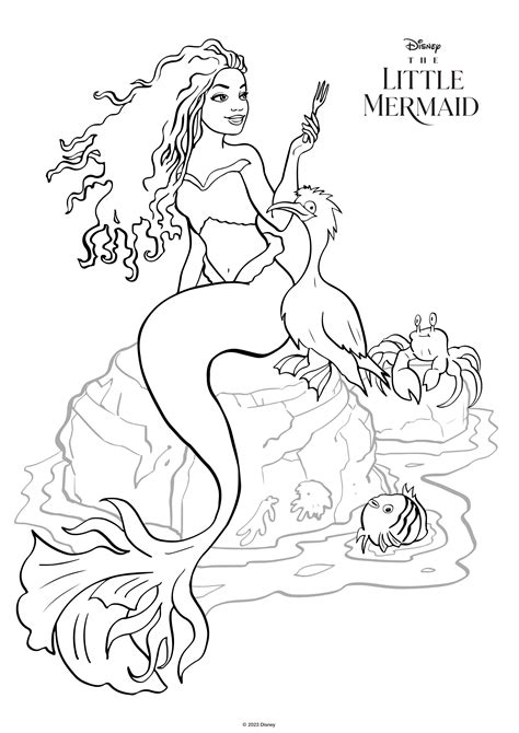 The Little Mermaid Live Action Movie 2023 Coloring Page With Ariel ...